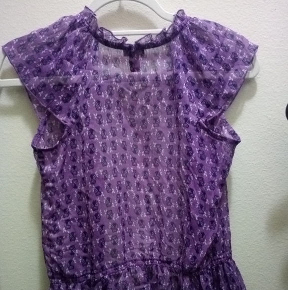 Purple Ruffle Bottom Blouse - Picture 7 of 8